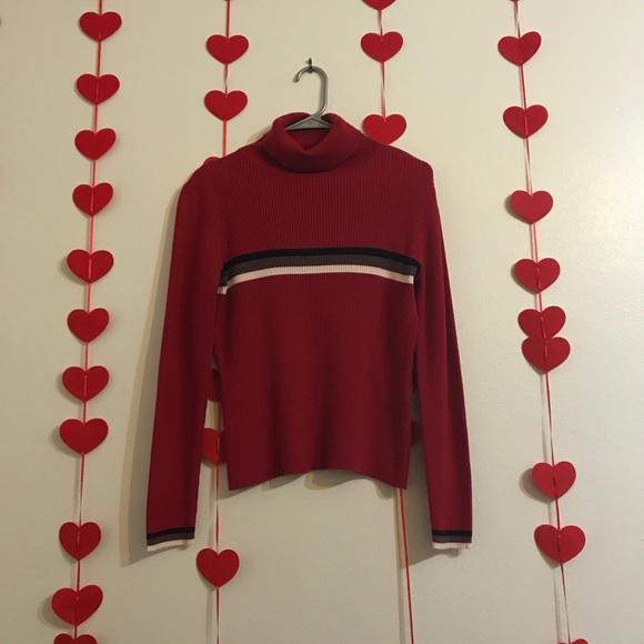SOLD~ Casual Corner Annex y2k Striped Red Sweater - Picture 2 of 4